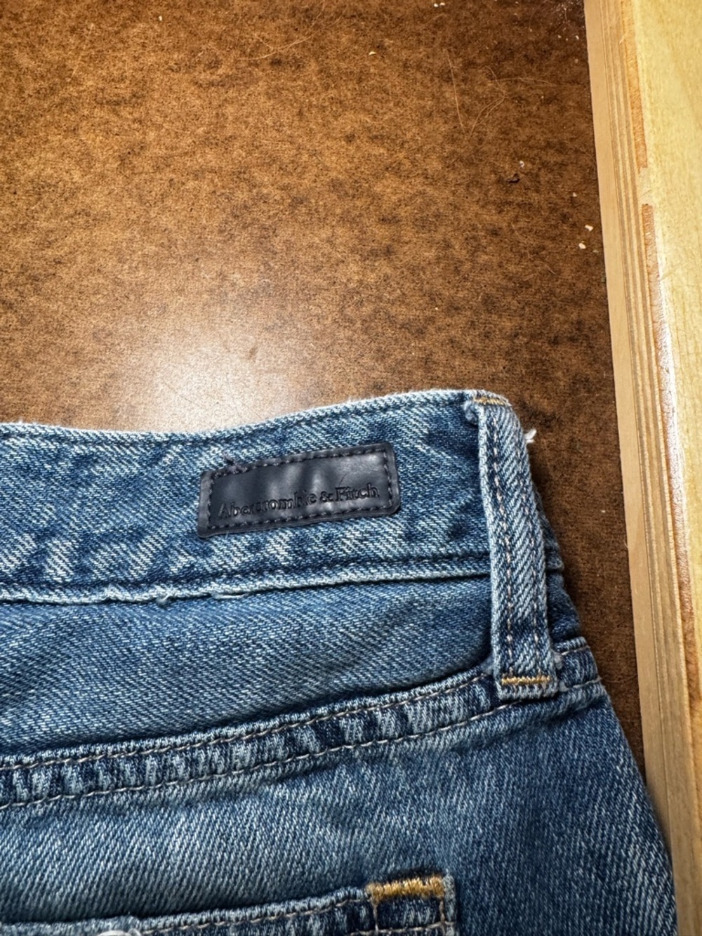 Abercrombie & Fitch Faded Blue Distressed Denim Shorts - Picture 6 of 6
